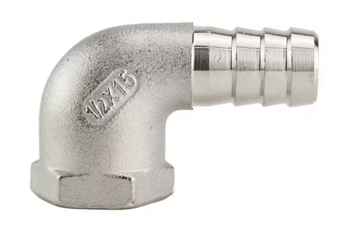 Elbow Fitting 3/8" to 12mm Bar Stainless